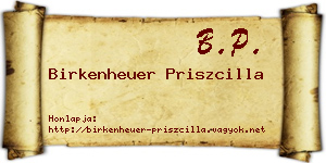 Birkenheuer Priszcilla névjegykártya